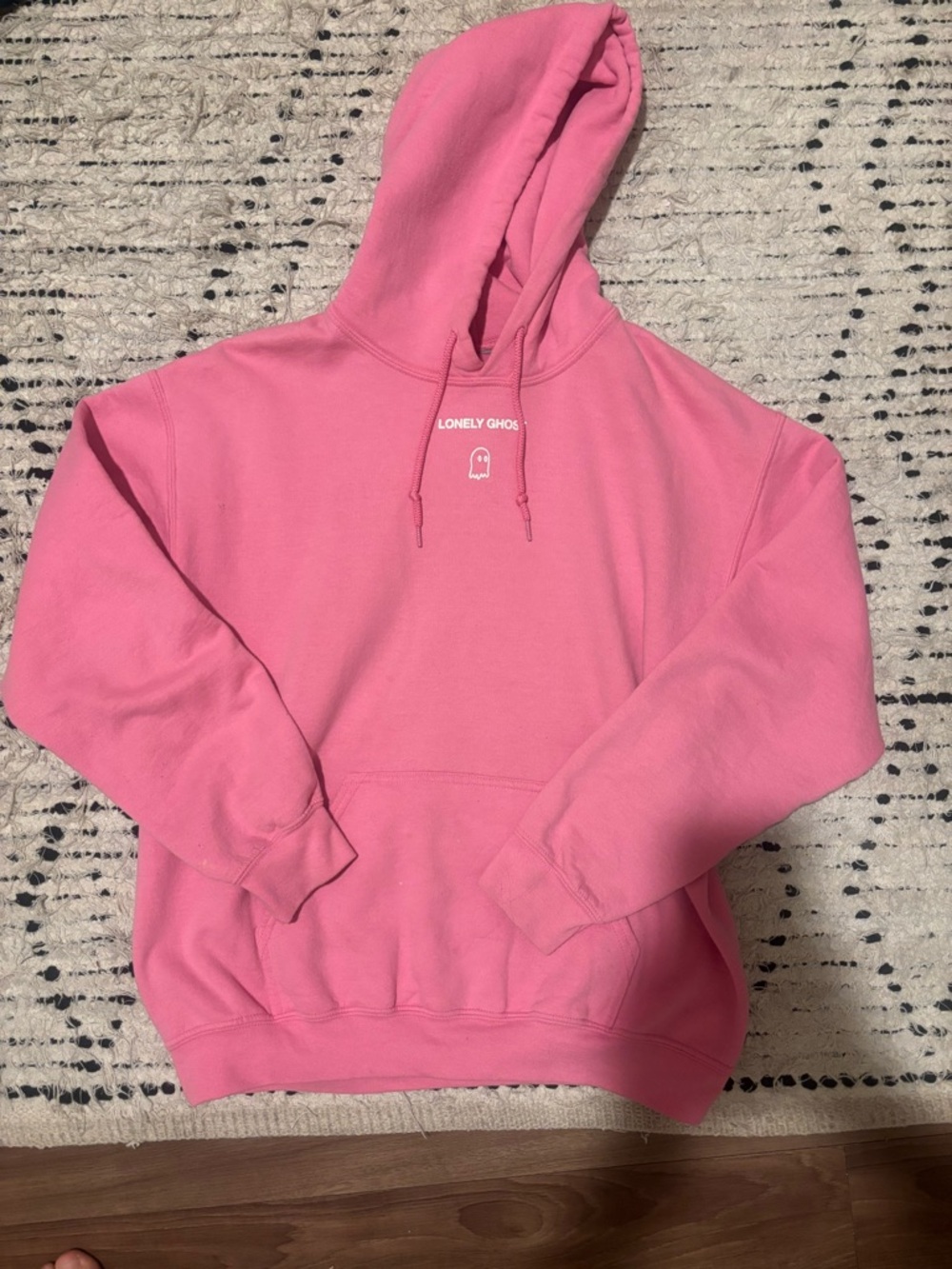 LONELY GHOST Bubblegum Pink Hoodie with Mini Ghost Logo